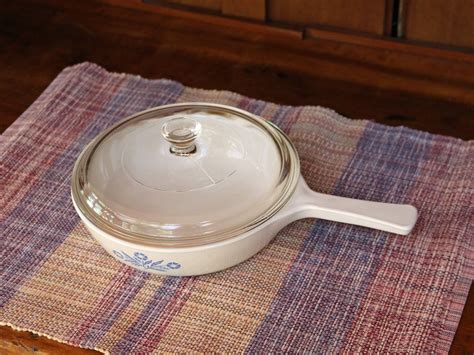 Blue Cornflower Corning Ware Small Skillet Frying Pan With Glass Lid P