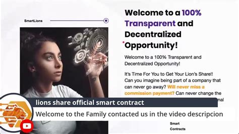 Business Presentation Of Lions Share Smart Contract Program Youtube