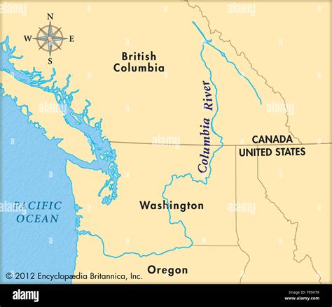 50 States Map Columbia River Map