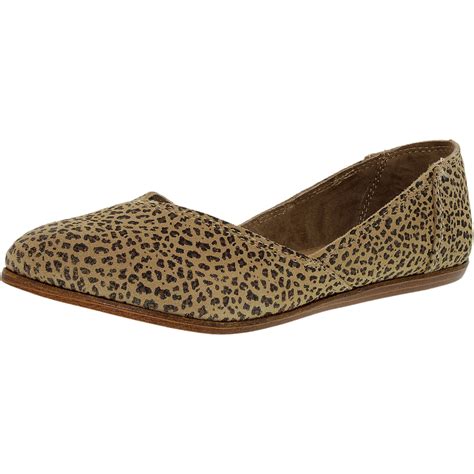 Toms Womens Jutti Animal Print Suede Low Top Suede Flat Shoe