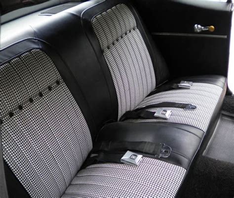 1969 Camaro Rear Seat Covers Set Black Houndstooth