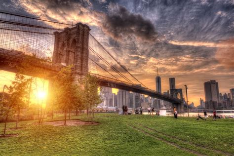 Awesome Sunset And Brooklyn Bridge Brooklyn Bridge Brooklyn Bridge