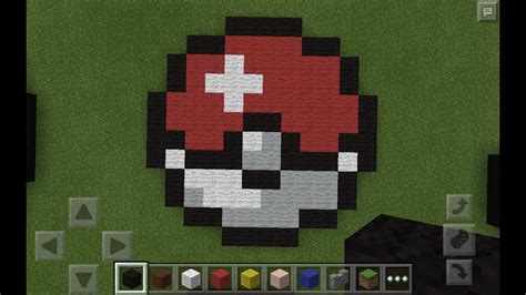 How To Make A Pokeball Pixel Art In Minecraft Youtube