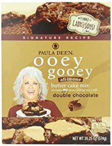 Press mixture into bottom of prepared pan. Amazon.com : Paula Deen Ooey Gooey Butter Cake, Double ...