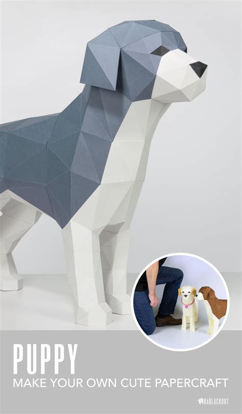 Dog Papercraft Template Papercraft Puppy Template Diy Etsy Uk Paper