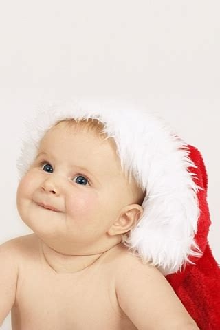 Cute santa decorating the christmas tree. iPhoneZone: 15 Cutest Baby Wallpapers For iPhone
