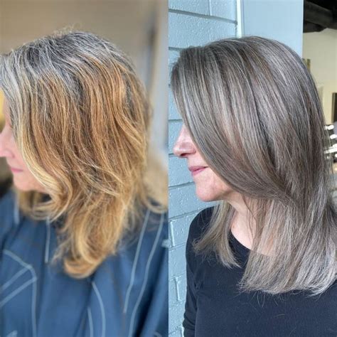 Transitioning To Gray With Balayage Ash Grey Hair Grey Hair Care
