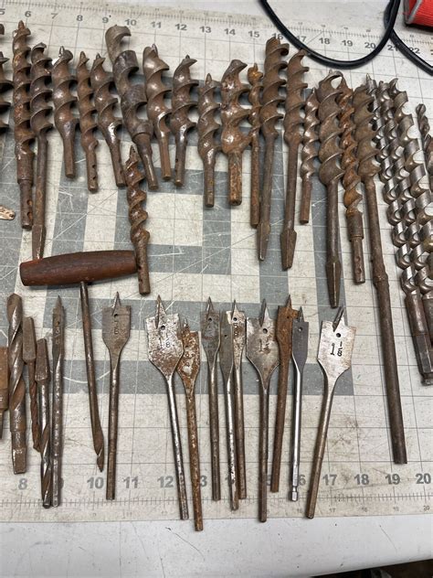 Vintage Auger Bits Hand Brace Drill Wood Bits Asst Brands Over 50 Ma29 Ebay