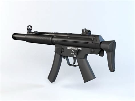 Hk Mp5sd Submachine Gun 3d Model 3d Studio Files Free Download Cadnav