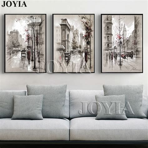 Spruce up your home interior by placing pieces of wall art that resonate with your personality or pieces you've made yourself. Home Decor Canvas Wall Art Vintage City Street Landscape ...
