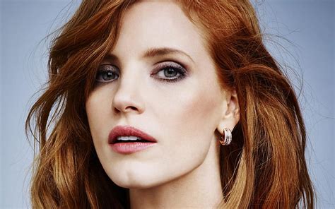 Jessica Chastain Portrait American Actress Makeup Beautiful Eyes
