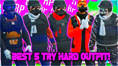 Easy Best 5 Tryhard Outfit Gta 5 Online Using Clothing Glitches Youtube