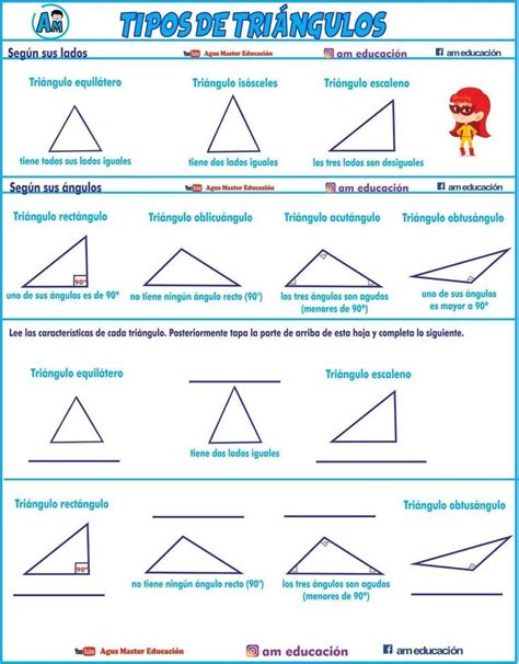 Matem Ticas A Ngulos Gu A E Tipos De Triangulos Calculo De Angulos Matematicas