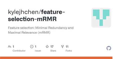 Github Kylejhchenfeature Selection Mrmr Feature Selection Minimal