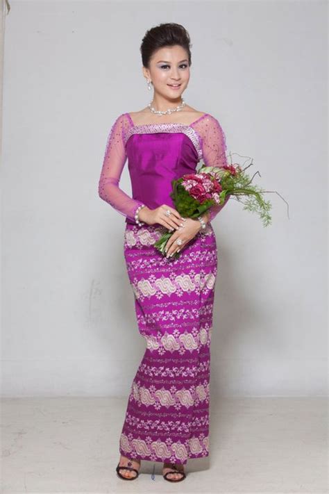 Myanmar Traditional Dress Wutt Hmone Shwe Yi Welcome Friendsအခ