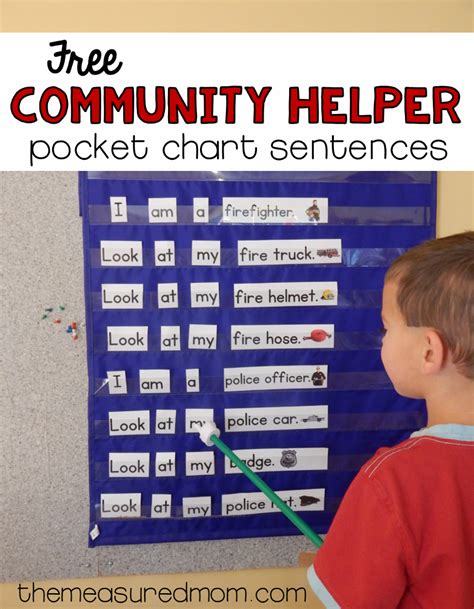 Community Helper Pocket Chart Sentences The Measured Mom Community