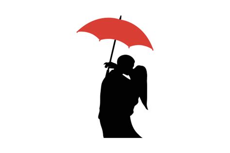Couple Kissing Under Umbrella Svg Cut File By Creative Fabrica Crafts · Creative Fabrica