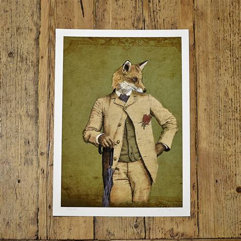 Oswald The Fox Illustration Print By Ben Rothery