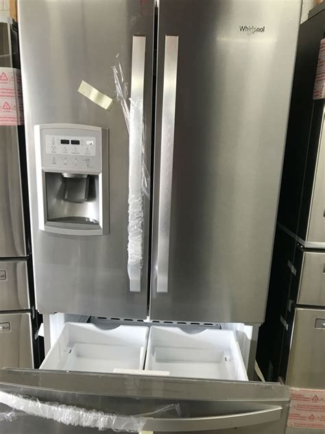 The counter depth design makes extra room in the kitchen and features an exterior ice Whirlpool Counter Depth Refrigerator