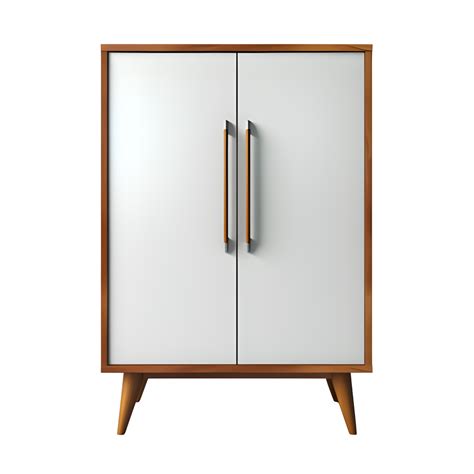Ai Generated Minimalist Wooden Cupboard Front View Isolated On