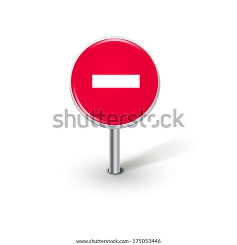 Round Stop Sign Isolated On White Stock Vector Royalty Free