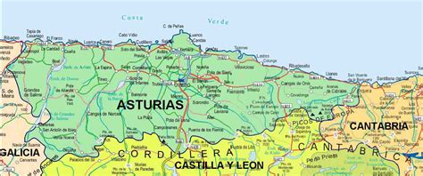Mapa Espanha Asturias Mapa De Portugal
