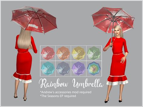 Custom Transparent Rainbow Umbrellas For The Seasons Sims 4 Studio