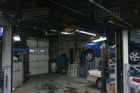 Interior Of Auto Repair Shop Stock Photo Dissolve