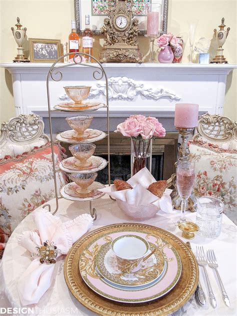 Tea Party Table Setting Pink And Gold Versace Plates Tea Table