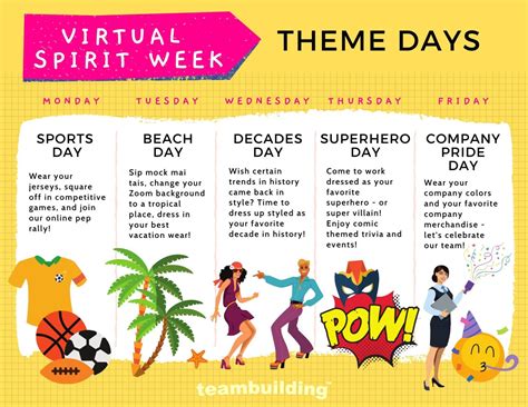 20 Fun Virtual Spirit Week Ideas Games And Activities For Work