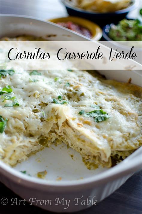 It would be great to make this recipe with leftover pulled pork. carnitas_verde_casserolepint-12