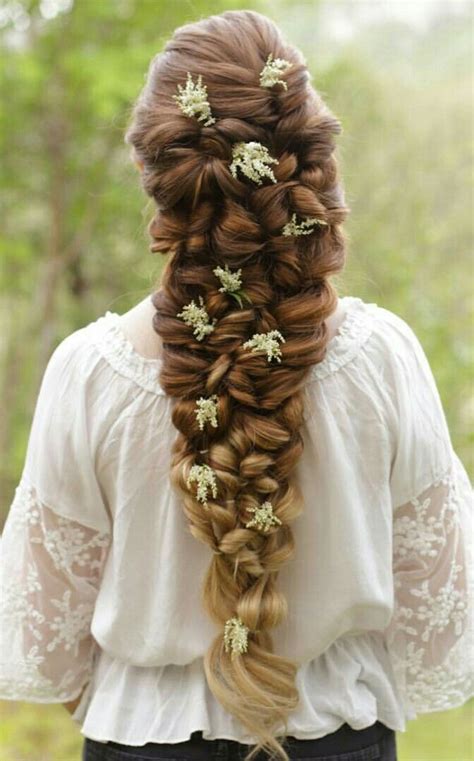 Medieval Inspired Braided Hairstyle with Flowers. So beautiful