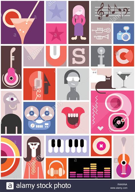 Musical Instruments Collage High Resolution Stock Photography And