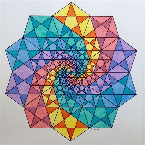 Fractal Geometric Drawing Sacred Geometry Patterns Sacred Geometry Art