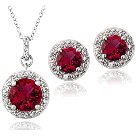 525 Carat Tgw Created Ruby And Created White Sapphire Sterling
