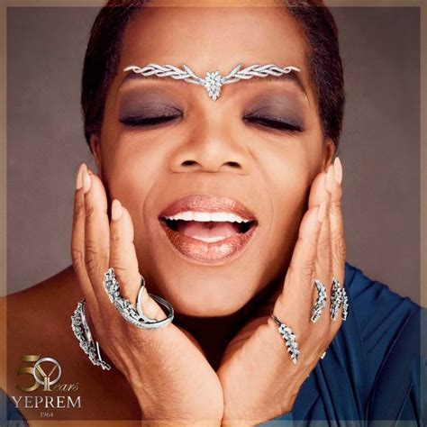 Oprah Winfrey Glowing In Yeprem’s Exclusive Diamond Eyebrows And Matching Statement Rings Ear