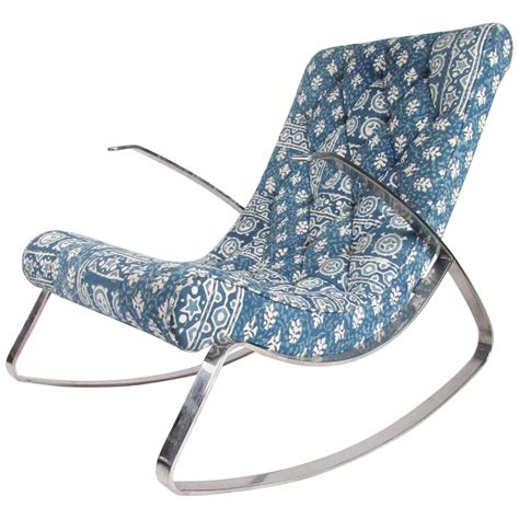 Fabulous Milo Baughman Style Chrome Oval Rocking Chair Mid Century Modern At 1stdibs