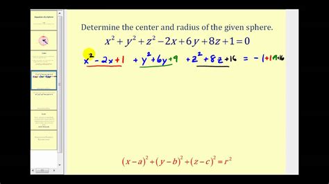 If so, the midpoint of pq is the center of the sphere. The Equation of a Sphere - YouTube