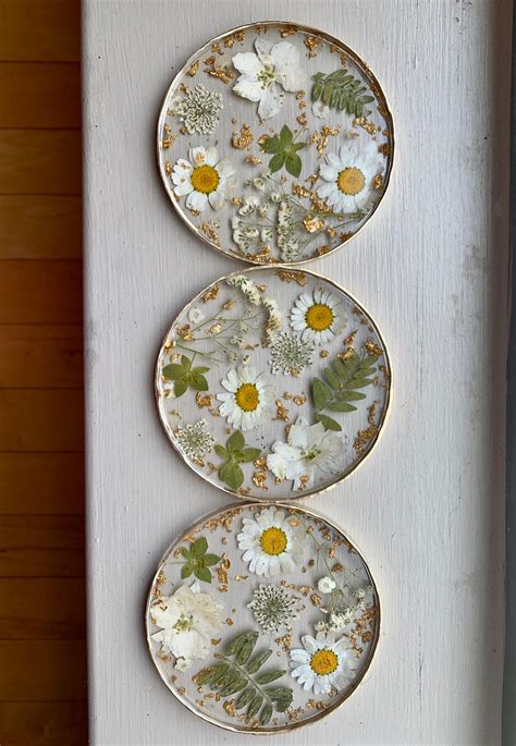 Resin Coasters Dried Flower Coasters Pressed Flowers Etsy Uk