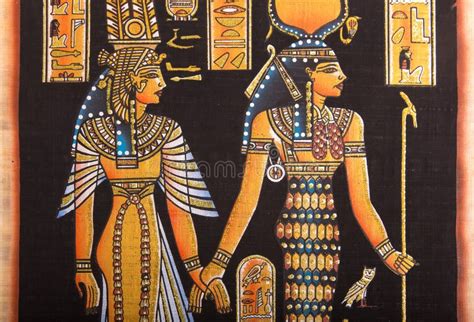 Pintura Egipcia En El Papiro Imagen De Archivo Imagen De Nilo