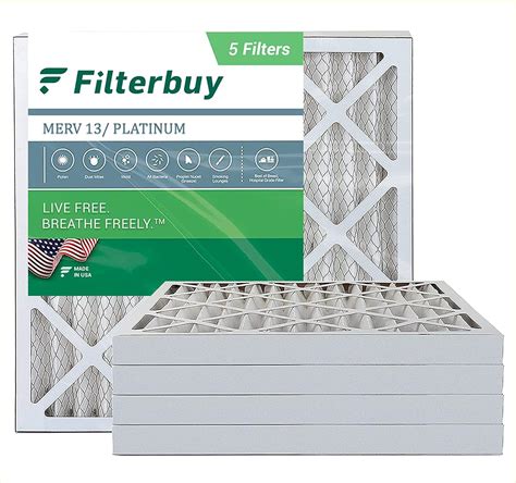 Filterbuy 20x20x2 Air Filter Merv 13 Pleated Hvac Ac Furnace Filters