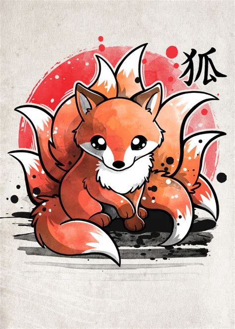 Nine Tailed Fox Poster Picture Metal Print Paint By Nemimakeit