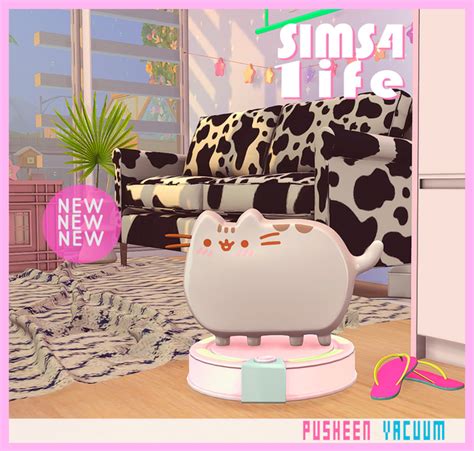 Pusheen Vacuum Cleaner Override Sims41ife On Patreon Cute Furniture
