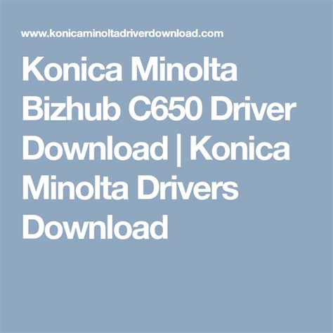 Download the latest drivers and utilities for your device. Konica Minolta Bizhub C650 Driver Download | Konica ...