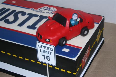 16th Birthday Cake Car And Driving Themed Car Made From Rkts Photo And