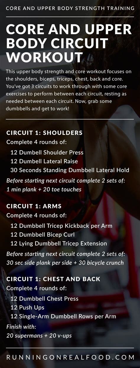 Core And Upper Body Circuit Workout Running On Real Food Workouts