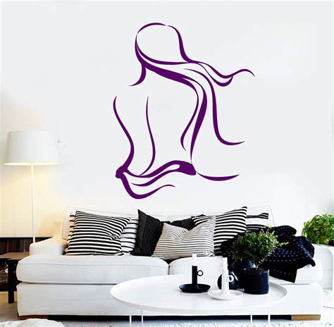 vinyl wall decal spa salon naked woman massage relax stickers unique g — wallstickers4you
