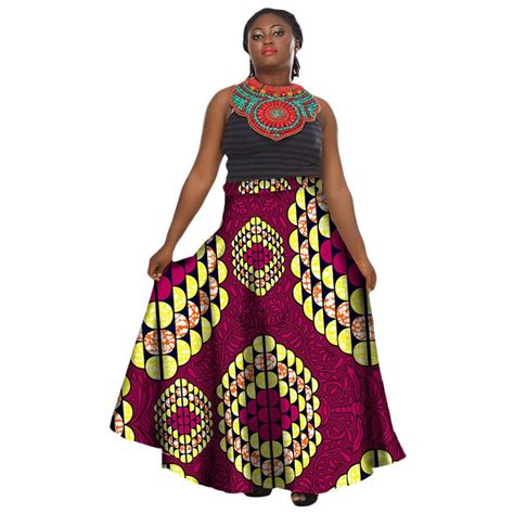 2018 Summer Women Clothing African Print Skirts Long African Skirt