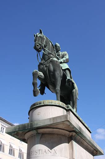 Equestrian Statue Of King Christian X In Copenhagen Stock Photo