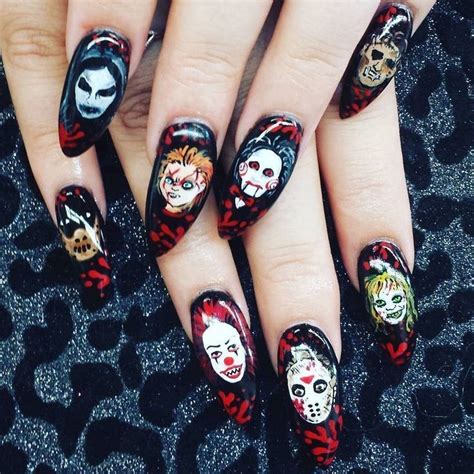 Pin By Shayla Touchton On Nails Scary Nails Horror Nails Holloween